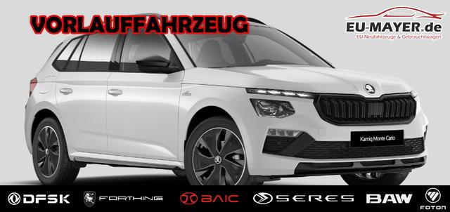 Skoda Kamiq - Monte Carlo 1.0 TSI 115PS, 5J GARANTIE, METALLIC, ELE. HECKKLAPPE, ANH&Auml;NGERKUPPLUNG, BEH. FRONTSCHEIBE, MATRIX-LED, PANORAMADACH, Sitzheizung, Lenkradheizung, Ladeboden, ACC, SIDE Assist, Virtual Cockpit 10", Parksensoren, Kamera, KESSY, Privacy, 17" Alu, Climatroni
