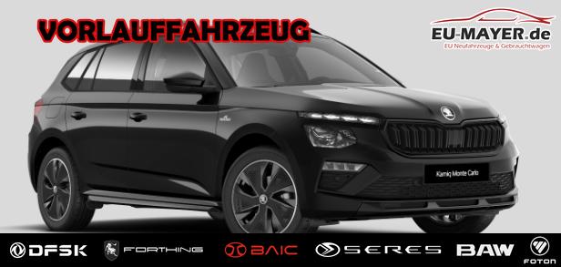 Skoda Kamiq - Monte Carlo 1.5 TSI 150PS DSG, 5J GARANTIE, METALLIC, ELE. HECKKLAPPE, ANH&Auml;NGERKUPPLUNG, BEH. FRONTSCHEIBE, MATRIX-LED, PANORAMADACH, Sitzheizung, Lenkradhzg, Ladeboden, ACC, SIDE Assist, Virtual Cockpit 10", Parksensoren, Kamera, KESSY, Privacy, 17" Alu, Climatroni