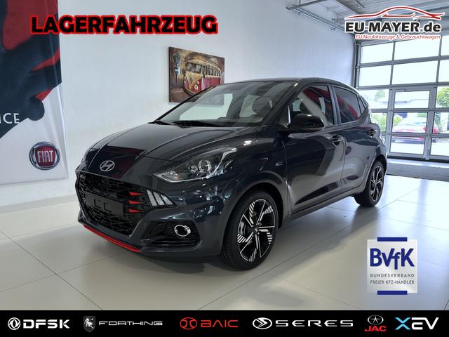 Lagerfahrzeug Hyundai i10 - N Line 1.0 T-GDI 66 kW (90 PS) Line-Interieur-Paket, Lenkradheizung, Sitzheizung, Klimaautomatik, Radio, DAB, Apple CarPlay, Android Auto, Navigationssystem, R&uuml;ckfahrkamera, Verkehrszeichenerkennung, Tempomat, 16 Zoll Leichtmetallfelgen, uvm.