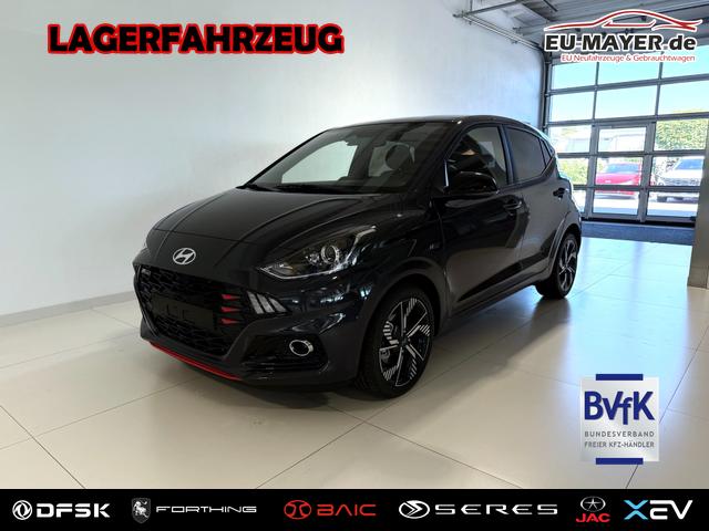 Lagerfahrzeug Hyundai i10 - N Line 1.0 T-GDI 66 kW (90 PS) Line-Interieur-Paket, Lenkradheizung, Sitzheizung, Klimaautomatik, Radio, DAB, Apple CarPlay, Android Auto, Navigationssystem, R&uuml;ckfahrkamera, Verkehrszeichenerkennung, Tempomat, 16 Zoll Leichtmetallfelgen, uvm.