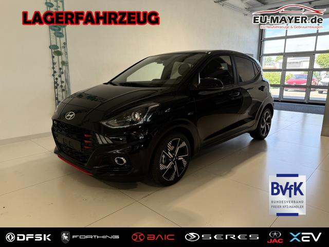 Lagerfahrzeug Hyundai i10 - N Line 1.0 T-GDI 66 kW (90 PS) Line-Interieur-Paket, Lenkradheizung, Sitzheizung, Klimaautomatik, Radio, DAB, Apple CarPlay, Android Auto, Navigationssystem, R&uuml;ckfahrkamera, Verkehrszeichenerkennung, Tempomat, 16 Zoll Leichtmetallfelgen, uvm.