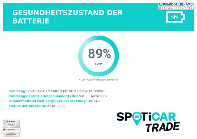 Opel Vivaro Kasten -e CarPlay+SHZ+180°RFK+EPH hi+vo+AHK 