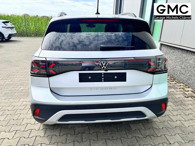 Volkswagen T-Cross LIFE 1.0 TSI 115PS DSG/AUTOMATIK, Silber-Metallic, Parksensoren v/h, Rückfahrkamera, Privacy-Glas, Sitzheizung, Climatronic, IQ LIGHT MATRIX-LED, Radio Ready2Discover+Wireless App-Connect, 17" Alu, KEYLESS, M-Lederlenkrad, Dachreling 