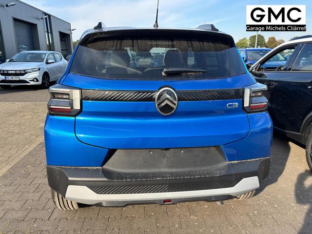 Citroën C3 NEUES MODELL "MAX" Turbo 100PS, Blau-Metallic, Winterpaket, 17" Alufelgen, Parksensoren hinten, Rückfahrkamera, Klimautomatik, Privacy-Glas, Dachreling, Navigation, Head-up-Display, Außenspiegel elektr. einstell-/beheiz-/anklappbar, ZV mit Fernbedienung 