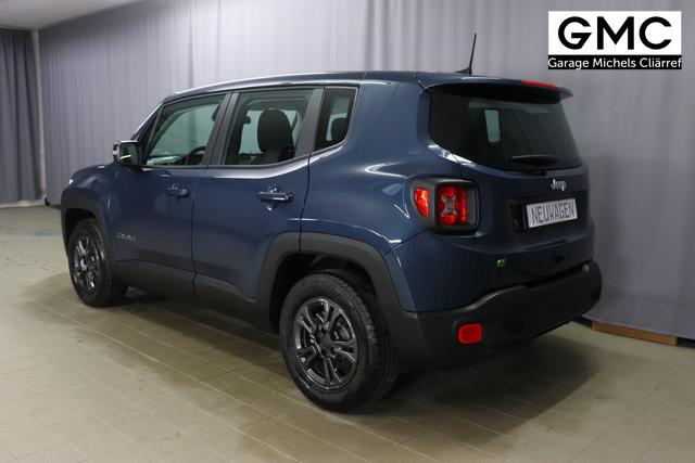Jeep Renegade 1.5 T4 DCT7 e-Hybrid Longitude 1469 96 kW435 Blue Shade 015 Stoff Schwarz "61P Blue Shade Metallic Business-Paket Longitude: Uconnect Smartouch 8.4 mit 8,4""-Touchscreen, Navigationssystem, Bluetooth, AUX-IN-und USB sowie DAB, Apple CarPlay&Android Auto und LIVE Services, Fahrersitz mit elektr. Lordosenst&uuml;tze 2-fach verstellbar"