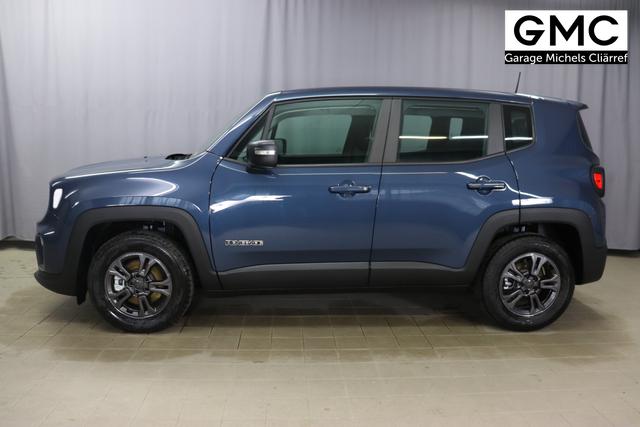 Jeep Renegade 1.5 T4 DCT7 e-Hybrid Longitude 1469 96 kW435 Blue Shade 015 Stoff Schwarz "61P Blue Shade Metallic Business-Paket Longitude: Uconnect Smartouch 8.4 mit 8,4""-Touchscreen, Navigationssystem, Bluetooth, AUX-IN-und USB sowie DAB, Apple CarPlay&Android Auto und LIVE Services, Fahrersitz mit elektr. Lordosenst&uuml;tze 2-fach verstellbar"