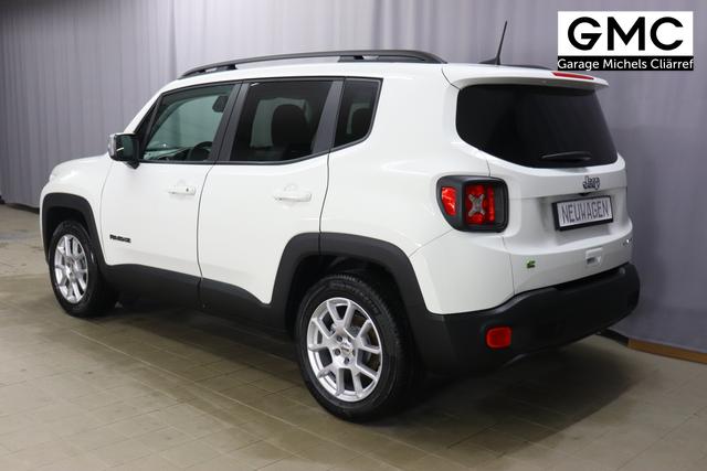 Jeep Renegade 1.5 T4 DCT7 e-Hybrid Limited 1469 96 kW296 Alpine White 020 Stoff Schwarz "Navigationssystem 7KS Winter-Paket UGM Uconnect Smartouch 8.4 mit 8,4""-Touchscreen, Navigationssystem, Bluetooth, AUX-IN-und USB sowie DAB, Apple CarPlay&Android Auto und LIVE Services 070 Seitenscheiben hinten und Heckscheibe verdunkelt Alpine White"