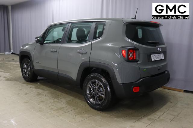 Jeep Renegade 1.5 T4 DCT7 e-Hybrid Longitude 503 Sting Grey 015 Stoff Schwarz "8CZ Sting Grey Business-Paket Longitude: Uconnect Smartouch 8.4 mit 8,4""-Touchscreen, Navigationssystem, Bluetooth, AUX-IN-und USB sowie DAB, Apple CarPlay&Android Auto und LIVE Services, Fahrersitz mit elektr. Lordosenstütze 2-fach verstellbar" 1469 96 kW