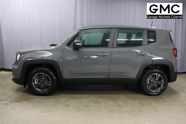 Jeep Renegade 1.5 T4 DCT7 e-Hybrid Longitude 503 Sting Grey 015 Stoff Schwarz "8CZ Sting Grey Business-Paket Longitude: Uconnect Smartouch 8.4 mit 8,4""-Touchscreen, Navigationssystem, Bluetooth, AUX-IN-und USB sowie DAB, Apple CarPlay&Android Auto und LIVE Services, Fahrersitz mit elektr. Lordosenstütze 2-fach verstellbar" 1469 96 kW