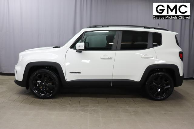Jeep Renegade 1.5 T4 DCT7 e-Hybrid Limited 1469 96 kW296 Alpine White Leder Schwarz "Navigationssystem 01K Design-Paket Black Pack 2XL Leder-Paket 2T2 Funktions-Paket 7KS Winter-Paket UGM Uconnect Smartouch 8.4 mit 8,4""-Touchscreen, Navigationssystem, Bluetooth, AUX-IN-und USB sowie DAB, Apple CarPlay&Android Auto und LIVE Services 070 Seitenscheiben hinten und Heckscheibe verdunkelt 108 18""-Leichtmetallfelgen, schwarz glänzend 5CA Alpine White"