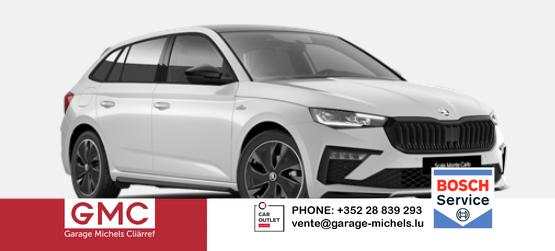 Skoda Scala - Monte Carlo 1.0 TSI 115PS DSG, MOON-WHITE MET, Panoramadach, 17"Alu, Climatronic, MATRIX-LED, Kessy, Verlängerte Heckscheibe, SunSet, Parksensoren vorn/hinten, Rückfahrkamera, Tempomat, Winter-Paket, Sport-M-Lederlenkrad beheizt, Virtual Cockpit, Radio 8", SmartLin
