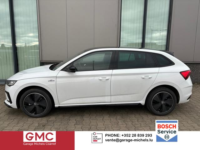 Skoda Scala - Monte Carlo 1.0 TSI 115PS DSG, MOON-WHITE MET, Panoramadach, 17"Alu, Climatronic, MATRIX-LED, Kessy, Verlängerte Heckscheibe, SunSet, Parksensoren vorn/hinten, Rückfahrkamera, Tempomat, Winter-Paket, Sport-M-Lederlenkrad beheizt, Virtual Cockpit, Radio 8", SmartLin