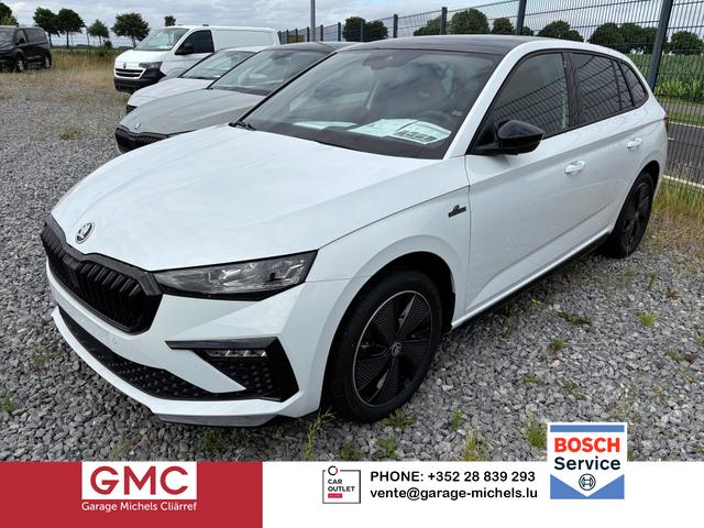 Skoda Scala - Monte Carlo 1.0 TSI 115PS DSG, MOON-WHITE MET, Panoramadach, 17"Alu, Climatronic, MATRIX-LED, Kessy, Verlängerte Heckscheibe, SunSet, Parksensoren vorn/hinten, Rückfahrkamera, Tempomat, Winter-Paket, Sport-M-Lederlenkrad beheizt, Virtual Cockpit, Radio 8", SmartLin