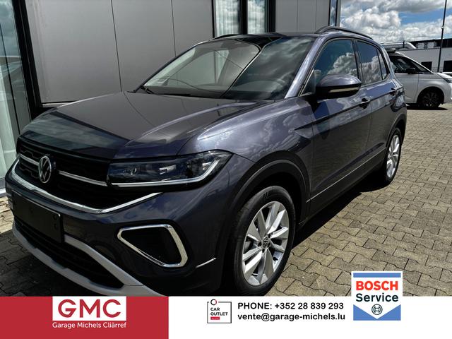 Volkswagen T-Cross - LIFE 1.5 TSI 150PS DSG/AUTOMATIK, Rauch-Grau-Metallic, Parksensoren hinten, Rückfahrkamera, Privacy-Glas, Sitzheizung, Climatronic, IQ LIGHT MATRIX-LED, Radio Ready2Discover+App-Connect, 17" Alu, KEYLESS, Lendenwirbelstützen vorn, M-Lederlenkrad, Dachreling