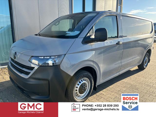 Volkswagen T7 Kastenwagen - Basis 2.0 TDI 170PS AUTOMATIK LANG, Grau, HECKFLÜGELTÜREN, 2-Zonen-Klimautomatik, M-Lederlenkrad, Anhängerkupplung, Parksensoren vorn/hinten, Rückfahrkamera, Frontscheibe beheizbar, Ganzjahresreifen, Sitzpaket 46 (inkl. Sitzheizung), Reserverad, 70l Tank