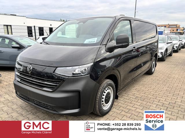 Volkswagen T7 Kastenwagen - Basis 2.0 TDI 170PS AUTOMATIK LANG, Schwarz, HECKFLÜGELTÜREN, 2-Zonen-Klimautomatik, M-Lederlenkrad, Anhängerkupplung, Parksensoren vorn/hinten, Rückfahrkamera, Frontscheibe beheizbar, Ganzjahresreifen, Sitzpaket 46 (inkl. Sitzheizung), Reserverad, 70l Tank