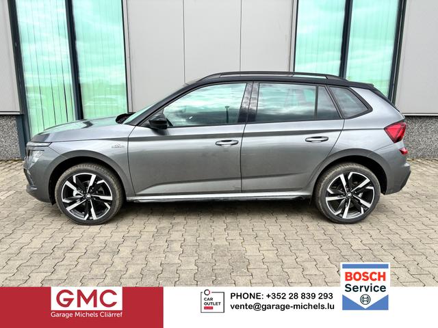 Skoda Kamiq - Monte Carlo 1.0 TSI 115PS DSG, GRAU-MET/Dach schwarz, 18" ALU, AHK-VORBEREITUNG, Panoramadach, Matrix-LED, Parksensoren v/h, Kamera, Tempomat, Virtual Cockpit (8"!!), Kessy, Winter-Paket, Climatronic, Radio 8", SmartLink, NSW, Sport-M-Lederlenkrad beheizt, Dachreling