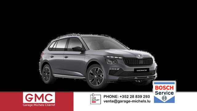 Skoda Kamiq - Monte Carlo 1.5 TSI 150PS DSG (AUTOMATIK), Grau-Met, PANORAMDACH, MATRIX-LED, SITZHEIZUNG, Sport-M-Lederlenkrad beheizt, SunSet, 2Z-Climatronic, Parksensoren vorn/hinten, R&uuml;ckfahrkamera, Kessy, Radio 8,25"+SmartLink, Virtual Cockpit, 17" Alu, Tempomat