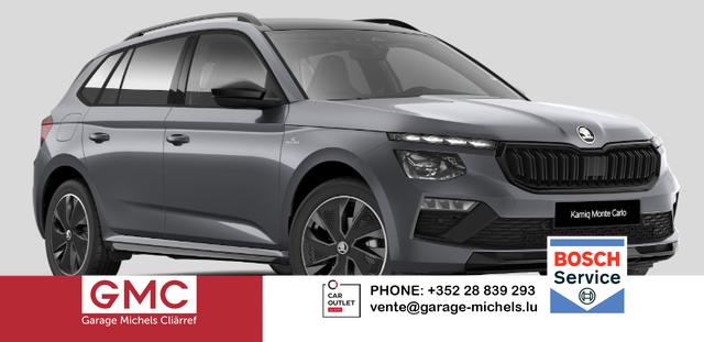 Skoda Kamiq - Monte Carlo 1.0 TSI 115PS, 5J GARANTIE, METALLIC, ELE. HECKKLAPPE, ANH&Auml;NGERKUPPLUNG, BEH. FRONTSCHEIBE, MATRIX-LED, PANORAMADACH, Sitzheizung, Lenkradheizung, Ladeboden, ACC, SIDE Assist, Virtual Cockpit 10", Parksensoren, Kamera, KESSY, Privacy, 17" Alu, Climatroni