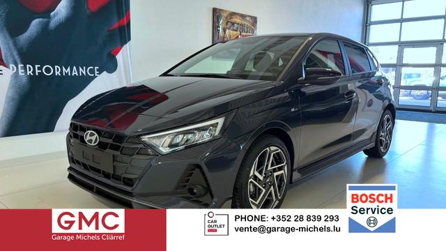 Hyundai i20 - N Line 1.0 T-GDI DCT 73 kW (100 PS) Lenkradheizung, Sitzheizung, Klimaautomatik, DAB, Android Auto, Apple CarPlay, Navigationssystem, Virtual Cockpit, Einparkhilfe vorne und hinten, R&uuml;ckfahrkamera, 17 Zoll Leichtmetallfelgen, uvm.