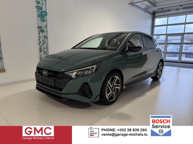 Hyundai i20 - N Line 1.0 T-GDI DCT 73 kW (100 PS) Induktionsladestation, Toter-Winkel-Assis. Lenkradheizung, Sitzheizung, Klimaautomatik, Android Auto, Apple CarPlay, Navigationssystem, Virtual Cockpit, Einparkhilfe v + h, R&uuml;ckfahrkamera, 17 Zoll Leichtmetallfelgen, uvm.