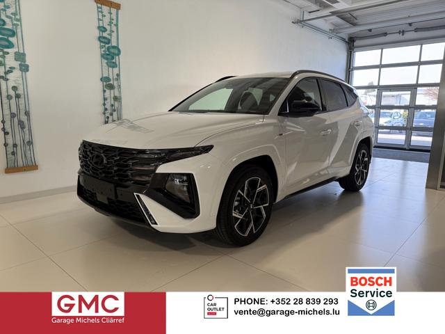 Hyundai TUCSON - N Line 1.6 T-GDI Hybrid 4WD AT 176kW / 239PS 2-Zonen-Klimaautomatik, Sitzheizung, Lenkradheizung, Navigationssystem, DAB, Android Auto, Apple CarPlay, R&uuml;ckfahrkamera, Head-up Display, Krell Sound System, 19 Zoll Leichtmetallfelgen, uvm.