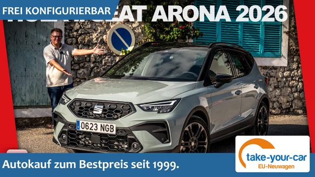 Seat Arona - FR 1.0 TSI 70 kW 5-gang, LED-Lichtpaket mit exklusiver Lichtsignatur, autom. Fernlichtregulierung, Sitzheizung, 17 Zoll Alufelgen, Full- Link, Klimaautomatik, R&uuml;ckkamera, Licht & Sicht Paket, ACC+ Abstandsautomatik, PDC v+h, dunkel eingef&auml;rbte Scheiben, Bestellfahrzeug 