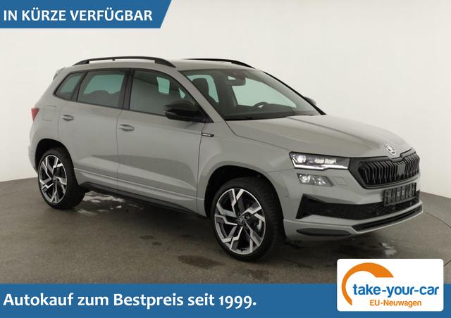 Skoda Karoq - Sportline 1.5 TSI DSG Sportline, Pano, AHK, Navi, CANTON, Matrix, AreaView, Side, FS-beheizbar, 19-Zoll Vorlauffahrzeug