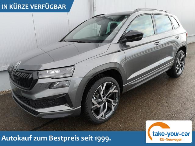 Skoda Karoq - Sportline 2.0TDI DSG 4x4 AHK Matrix Pano Sound Leder 19 Zoll Vorlauffahrzeug