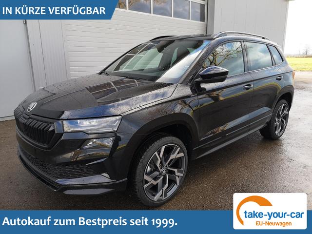 Skoda Karoq - Sportline 2.0TDI DSG 4x4 AHK Matrix Pano Sound Leder 19 Zoll Vorlauffahrzeug