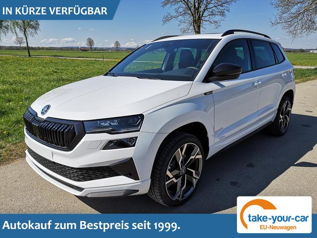 Skoda Karoq - Sportline 2.0TDI DSG 4x4 AHK Matrix Pano Sound Leder 19 Zoll Vorlauffahrzeug