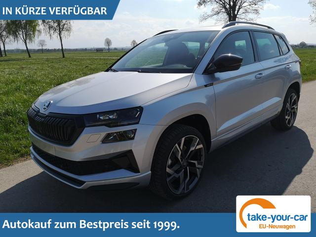Skoda Karoq - Sportline 2.0TDI DSG 4x4 AHK Matrix Pano Sound Leder 19 Zoll Vorlauffahrzeug