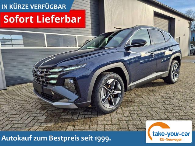 Hyundai TUCSON - Trend 1.6 T-GDI 150PS Automatik TZ 2026 Teil-Leder Sitzheizung v+h Lenkradheizung Klimaautomatik Navi Touchscreen DAB+ Apple CarPlay + Android Auto PDC R&uuml;ckf.-Kamera Matrix-LED-Scheinw. Vorlauffahrzeug
