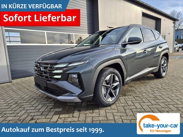 Hyundai TUCSON - Trend 1.6 T-GDI 150PS Automatik TZ 2026 Teil-Leder Sitzheizung v+h Lenkradheizung Klimaautomatik Navi Touchscreen DAB+ Apple CarPlay + Android Auto PDC R&uuml;ckf.-Kamera Matrix-LED-Scheinw. Vorlauffahrzeug