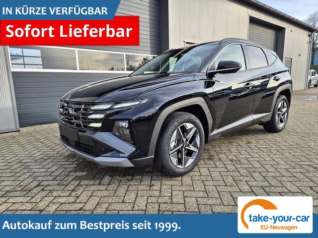 Hyundai TUCSON - Trend 1.6 T-GDI 150PS Automatik TZ 2026 Teil-Leder Sitzheizung v+h Lenkradheizung Klimaautomatik Navi Touchscreen DAB+ Apple CarPlay + Android Auto PDC R&uuml;ckf.-Kamera Matrix-LED-Scheinw. Vorlauffahrzeug