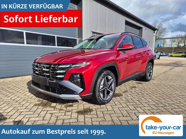 Hyundai TUCSON - Trend 1.6 T-GDI 150PS Automatik TZ 2026 Teil-Leder Sitzheizung v+h Lenkradheizung Klimaautomatik Navi Touchscreen DAB+ Apple CarPlay + Android Auto PDC R&uuml;ckf.-Kamera Matrix-LED-Scheinw. Vorlauffahrzeug