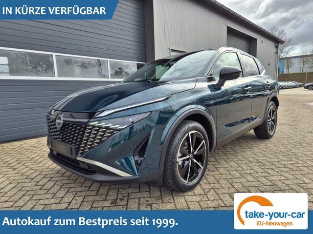 Nissan Qashqai - 1.3 DIG-T MHEV 158 PS X-Tronic Tekna Voll-Leder Klimaautomatik PanoGlasdach Sitzheizung Lenkradheizung Navi Head-Up Display elektr. Heckklappe ACC PDC v+h 360&deg;Kamera DAB Bluetooth Touchscreen Apple CarPlay Android Auto 19"LM Vorlauffahrzeug