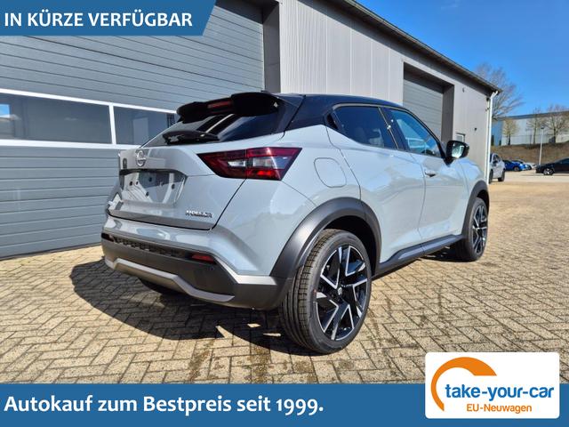 Nissan Juke - 1.0 DIG-T 114PS N-Design Automatik Teil-Leder Klimaautomatik Sitzheizung Lenkradheizung PDC v+h R&uuml;ckf.Kamera Navi 19"LM Bluetooth Touchscreen Apple CarPlay Android Auto Vorlauffahrzeug