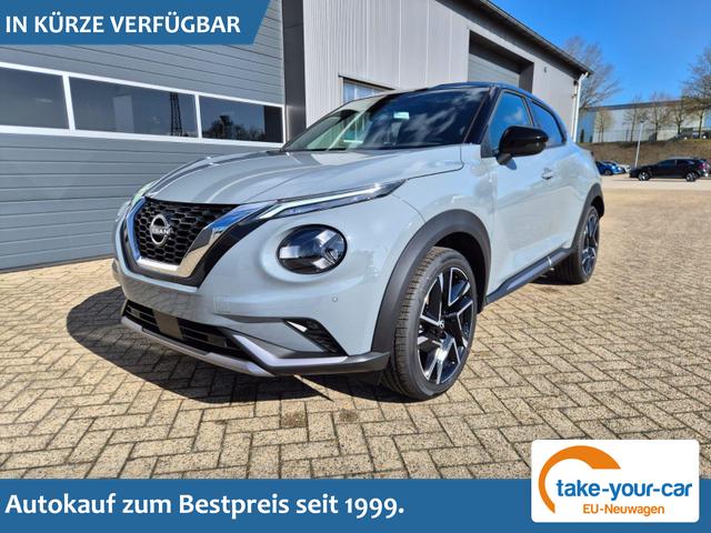 Nissan Juke - 1.0 DIG-T 114PS N-Design Automatik Teil-Leder Klimaautomatik Sitzheizung Lenkradheizung PDC v+h R&uuml;ckf.Kamera Navi 19"LM Bluetooth Touchscreen Apple CarPlay Android Auto Vorlauffahrzeug