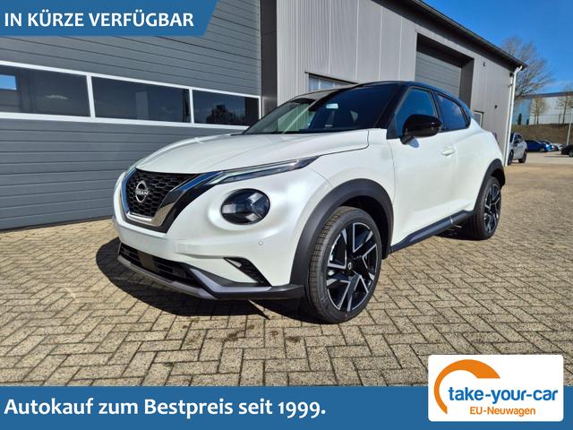 Nissan Juke - 1.0 DIG-T 114PS N-Design Automatik Teil-Leder Klimaautomatik Sitzheizung Lenkradheizung PDC v+h R&uuml;ckf.Kamera Navi 19"LM Bluetooth Touchscreen Apple CarPlay Android Auto Vorlauffahrzeug