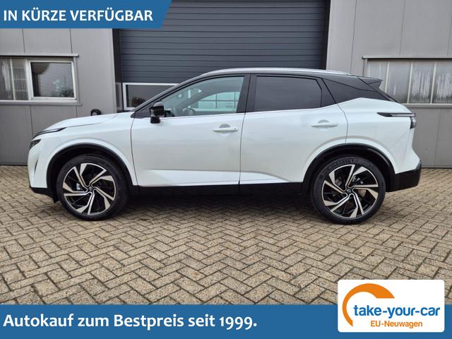 Nissan Qashqai - 1.3 DIG-T MHEV 158 PS X-Tronic Tekna Premium Paket 20"LM Teil-Leder PanoGlasdach Klimaautomatik Sitzheizung Lenkradheizung Navi Head-Up Display elektr. Heckklappe ACC PDC v+h 360&deg;Kamera DAB Bluetooth Touchscreen Apple CarPlay Android Auto Vorlauffahrzeug