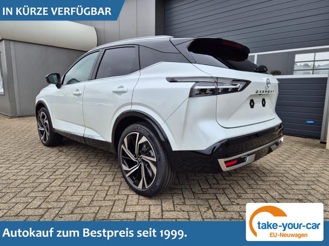 Nissan Qashqai - 1.3 DIG-T MHEV 158 PS X-Tronic Tekna Premium Paket 20"LM Teil-Leder PanoGlasdach Klimaautomatik Sitzheizung Lenkradheizung Navi Head-Up Display elektr. Heckklappe ACC PDC v+h 360&deg;Kamera DAB Bluetooth Touchscreen Apple CarPlay Android Auto Vorlauffahrzeug