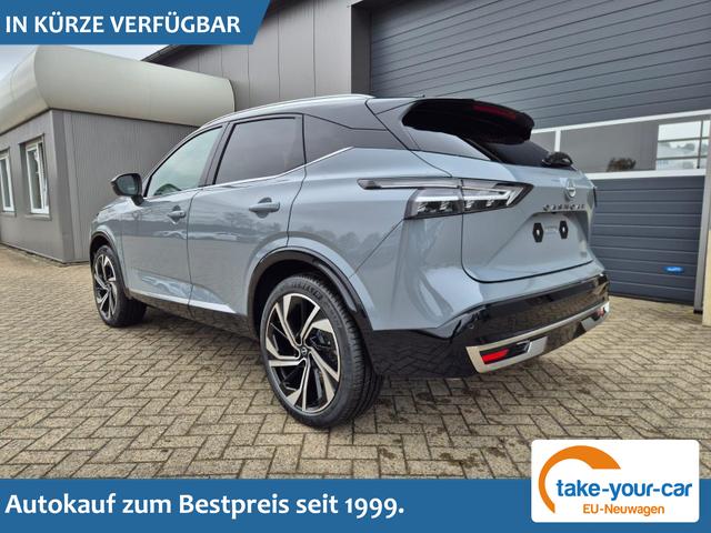 Nissan Qashqai - 1.3 DIG-T MHEV 158 PS X-Tronic Tekna Premium Paket 20"LM Teil-Leder PanoGlasdach Klimaautomatik Sitzheizung Lenkradheizung Navi Head-Up Display elektr. Heckklappe ACC PDC v+h 360&deg;Kamera DAB Bluetooth Touchscreen Apple CarPlay Android Auto Vorlauffahrzeug