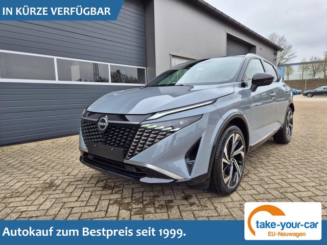 Nissan Qashqai - 1.3 DIG-T MHEV 158 PS X-Tronic Tekna Premium Paket 20"LM Teil-Leder PanoGlasdach Klimaautomatik Sitzheizung Lenkradheizung Navi Head-Up Display elektr. Heckklappe ACC PDC v+h 360&deg;Kamera DAB Bluetooth Touchscreen Apple CarPlay Android Auto Vorlauffahrzeug