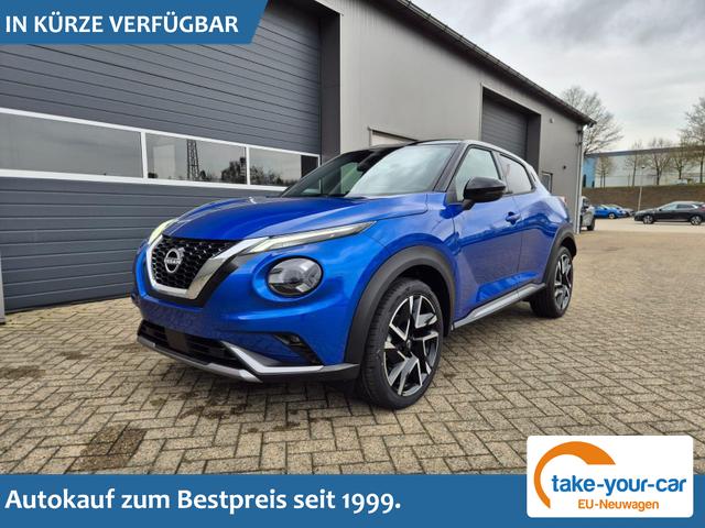 Nissan Juke - 1.0 DIG-T 114PS N-Design Automatik Teil-Leder Klimaautomatik Sitzheizung Lenkradheizung PDC v+h R&uuml;ckf.Kamera Navi 19"LM Bluetooth Touchscreen Apple CarPlay Android Auto Vorlauffahrzeug
