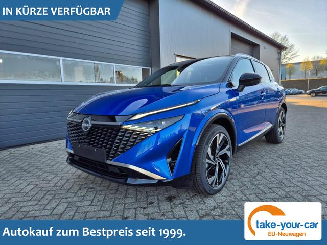 Nissan Qashqai - 1.3 DIG-T MHEV 158 PS X-Tronic Tekna Premium Paket 20"LM Teil-Leder PanoGlasdach Klimaautomatik Sitzheizung Lenkradheizung Navi Head-Up Display elektr. Heckklappe ACC PDC v+h 360&deg;Kamera DAB Bluetooth Touchscreen Apple CarPlay Android Auto Vorlauffahrzeug