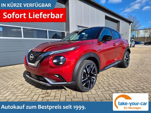 Nissan Juke - 1.0 DIG-T 114PS N-Design Automatik Teil-Leder Klimaautomatik Sitzheizung Lenkradheizung PDC v+h R&uuml;ckf.Kamera Navi 19"LM Bluetooth Touchscreen Apple CarPlay Android Auto Vorlauffahrzeug