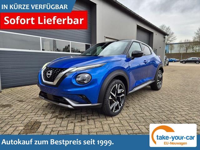 Nissan Juke - 1.0 DIG-T 114PS N-Design Automatik Teil-Leder Klimaautomatik Sitzheizung Lenkradheizung PDC v+h R&uuml;ckf.Kamera Navi 19"LM Bluetooth Touchscreen Apple CarPlay Android Auto Vorlauffahrzeug