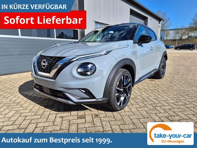 Nissan Juke - 1.0 DIG-T 114PS N-Design Automatik Teil-Leder Klimaautomatik Sitzheizung Lenkradheizung PDC v+h R&uuml;ckf.Kamera Navi 19"LM Bluetooth Touchscreen Apple CarPlay Android Auto Vorlauffahrzeug