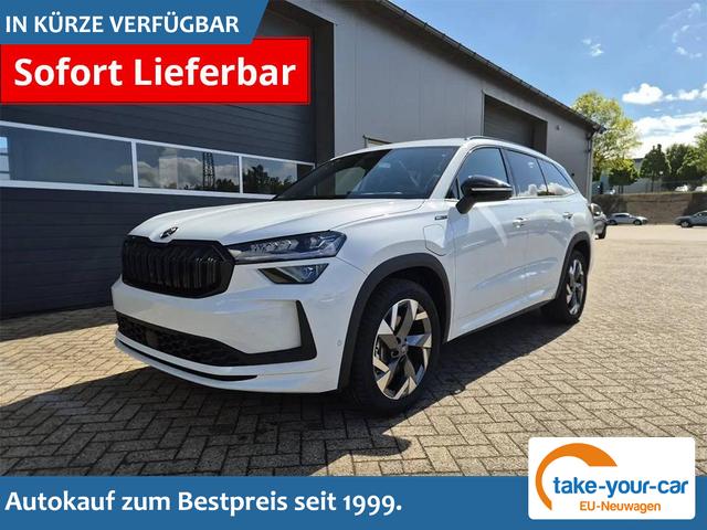 Skoda Kodiaq - Sportline 1.5 TSI 204PS PHEV DSG schwenkb. AHK elektr. PanoDach HUD Alcantara PDC v+h 360&deg;Kamera CANTON Sound Klimaautomatik Sitzheizung Lenkradheizung Navi Apple CarPlay Android Auto 2xKeyless 19"LM vollelektr. Reichweite 116KM Vorlauffahrzeug